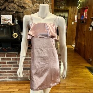 Kimchi Blue Pink Ruffle Satin Dress